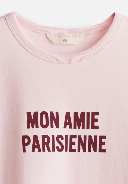 H&M - Fitted t-shirt - light pink/mon amie