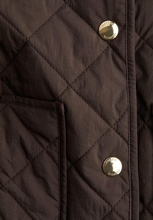 H&M - Quilted corduroy-collar jacket - dark brown
