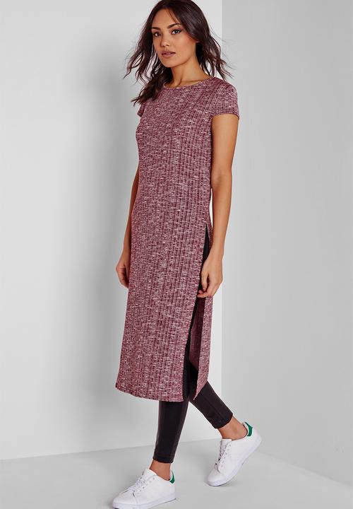 Missguided - Longline split side ribbed tunic