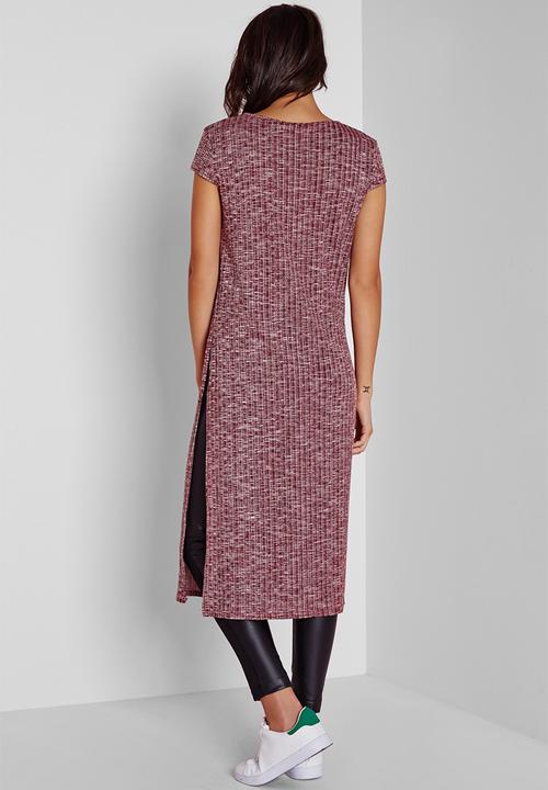 Missguided - Longline split side ribbed tunic
