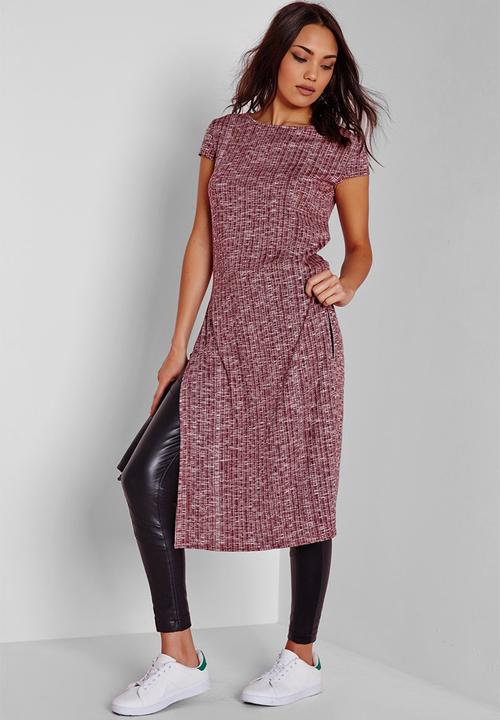 Missguided - Longline split side ribbed tunic