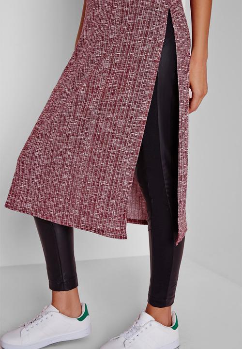 Missguided - Longline split side ribbed tunic