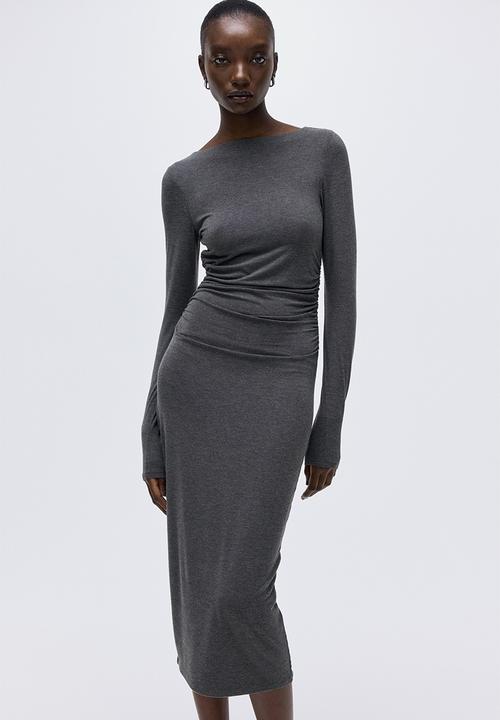 H&M - Draped bodycon dress - dark grey
