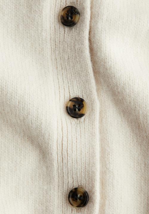 H&M - Short-sleeved collared cardigan - white