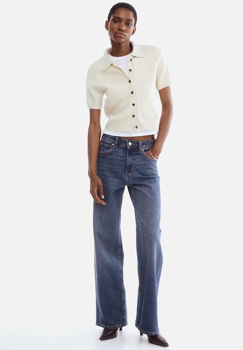 H&M - Short-sleeved collared cardigan - white