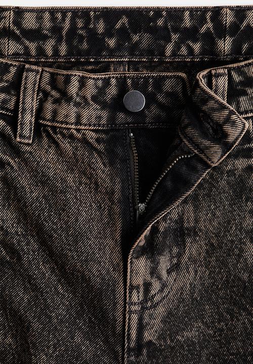 H&M - Slit-hem jeans - dark brown/washed out 