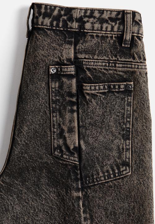 H&M - Slit-hem jeans - dark brown/washed out 