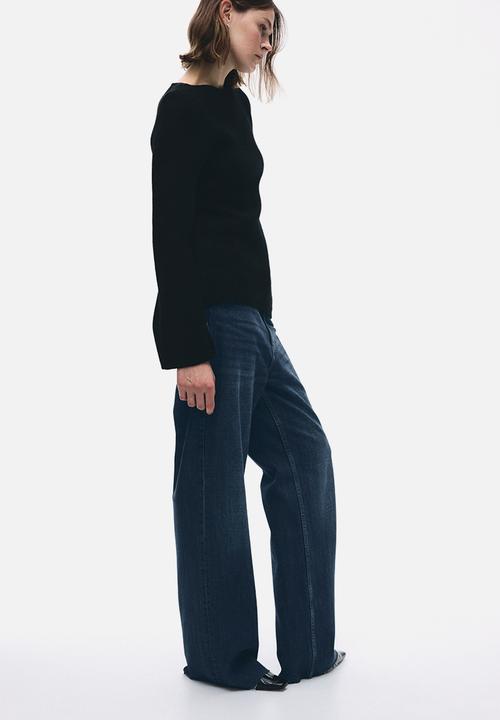 H&M - Wide high jeans -  dark denim blue