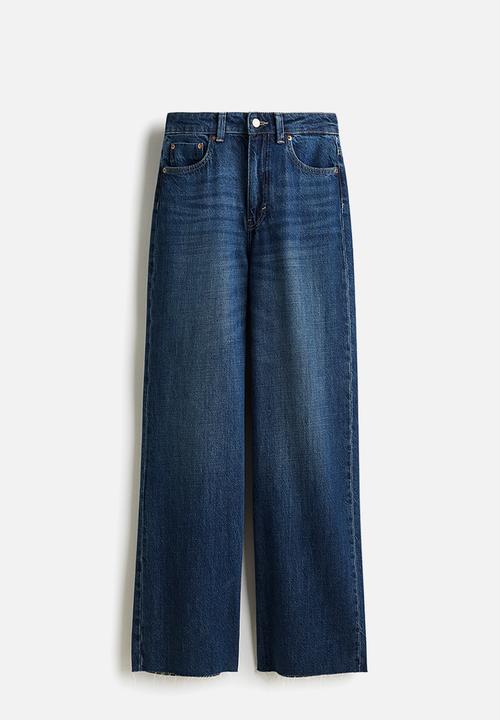 H&M - Wide high jeans -  dark denim blue