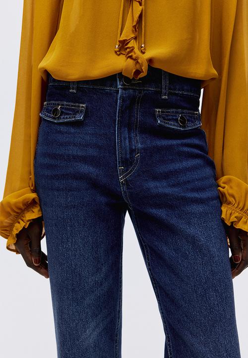 H&M - Flared high jeans - dark denim blue
