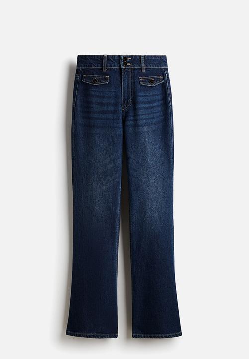H&M - Flared high jeans - dark denim blue