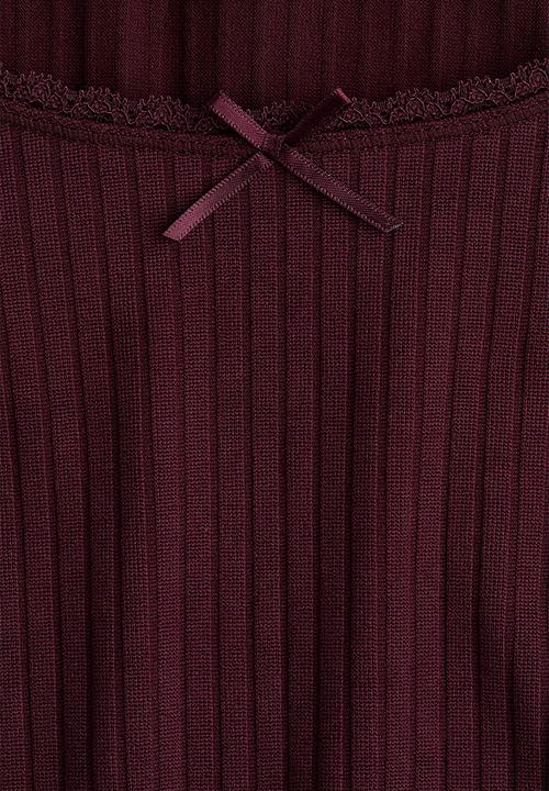 H&M - Ribbed jersey top - burgundy