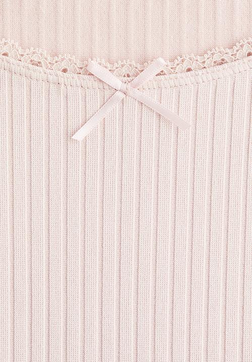 H&M - Ribbed jersey top - powder  pink