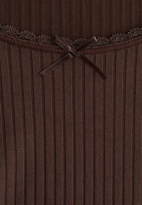 H&M - Ribbed jersey top - brown