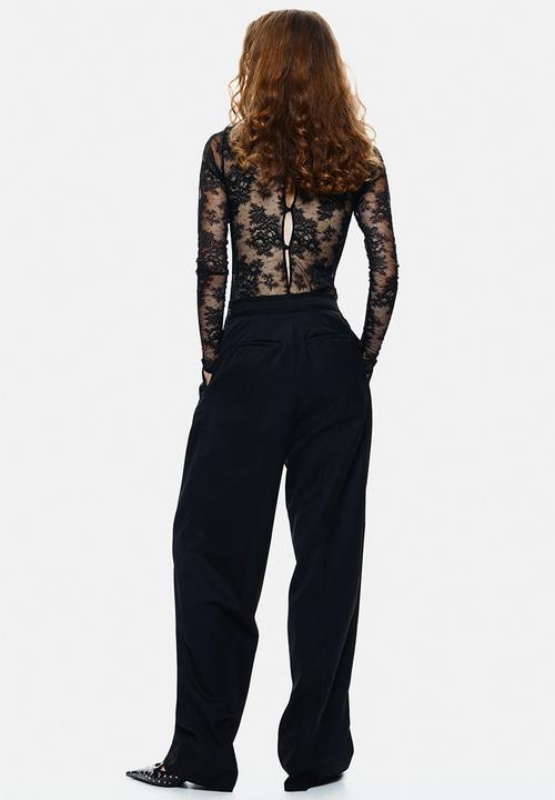 H&M - Wool-blend trousers - black