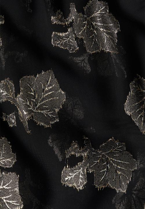 H&M - Jacquard-weave blouse -  black/patterned