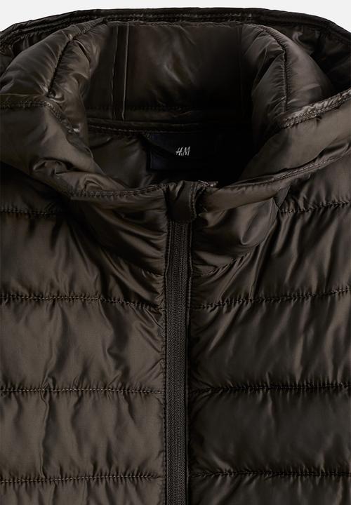 H&M - Slim fit lightweight puffer jacket - dark khaki green