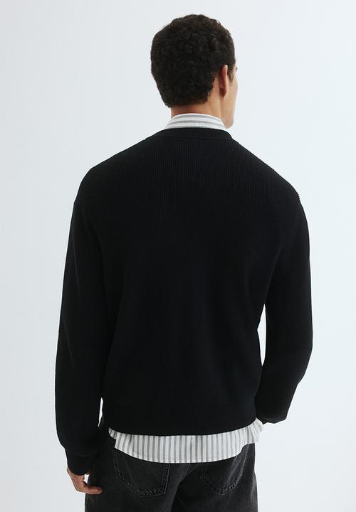 H&M - Regular fit rib-knit jumper - black