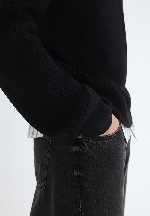 H&M - Regular fit rib-knit jumper - black