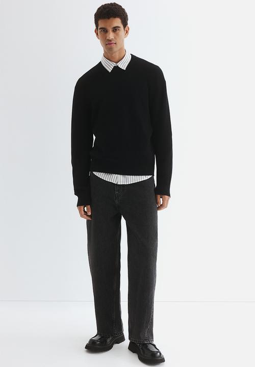 H&M - Regular fit rib-knit jumper - black