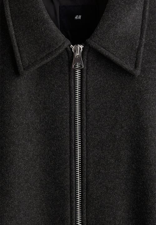 H&M - Regular fit felted shacket - dark grey