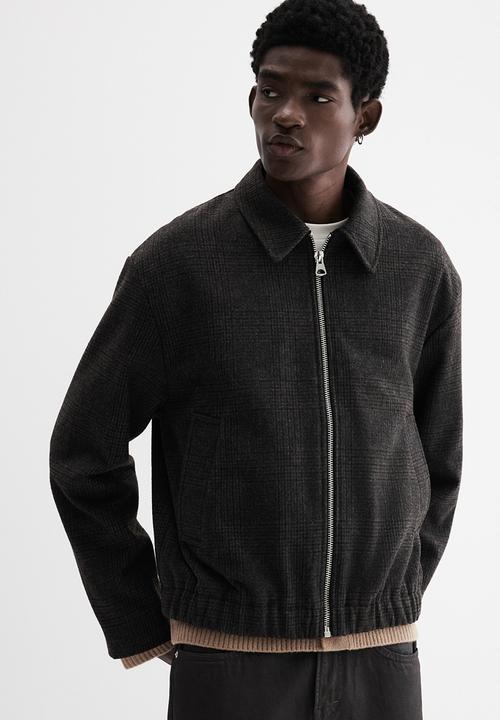 H&M - Regular fit felted shacket - dark brown
