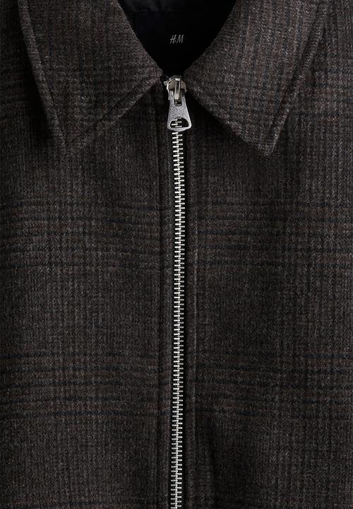 H&M - Regular fit felted shacket - dark brown
