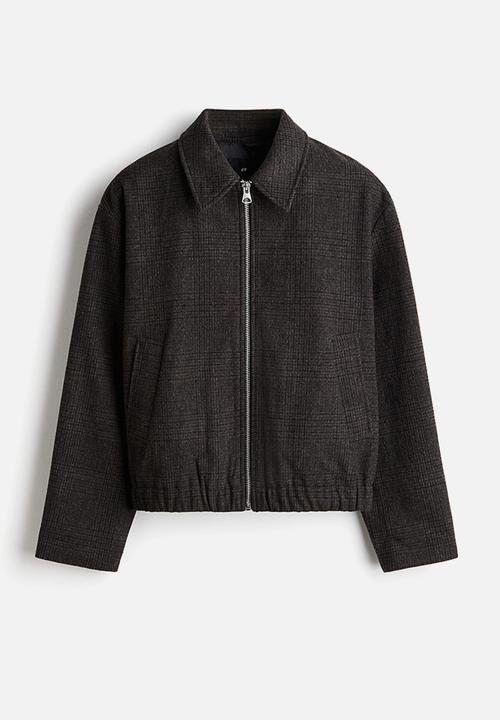 H&M - Regular fit felted shacket - dark brown