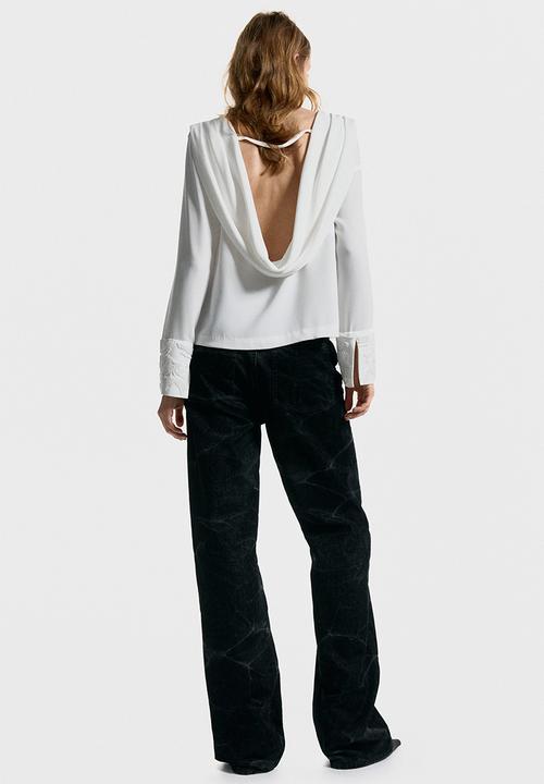 H&M - Flocked jeans - black