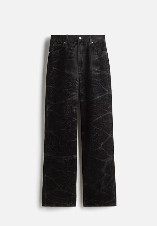 H&M - Flocked jeans - black