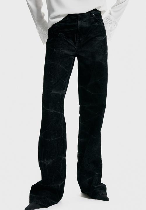 H&M - Flocked jeans - black
