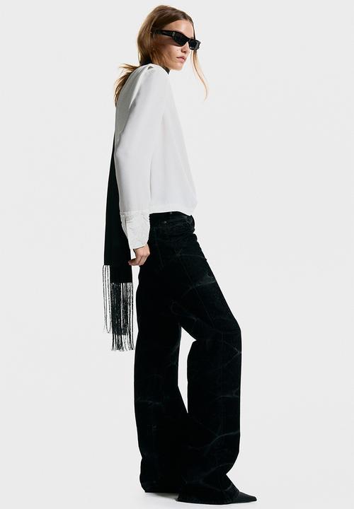 H&M - Flocked jeans - black