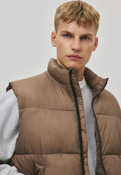 H&M - Regular fit water-repellent puffer gilet - dark beige