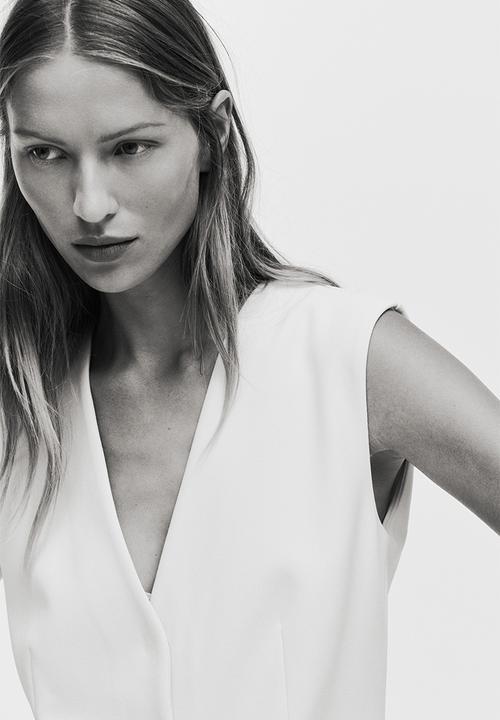 H&M - Long waistcoat - cream