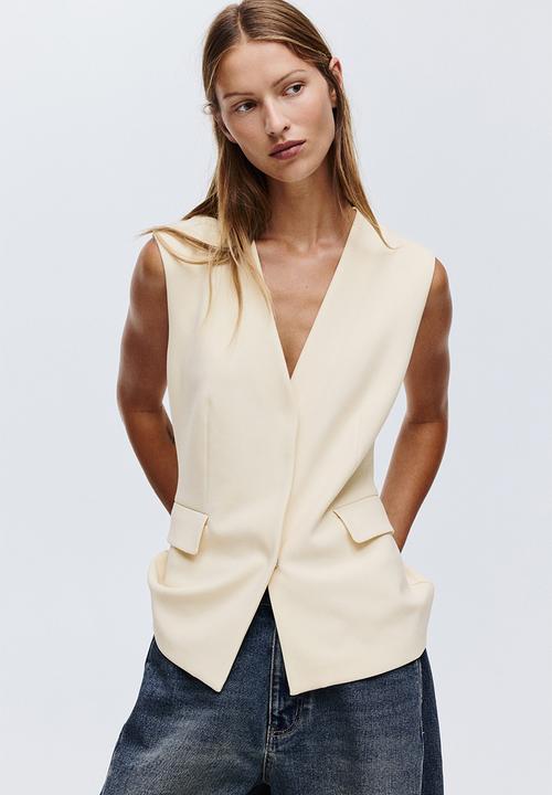 H&M - Long waistcoat - cream