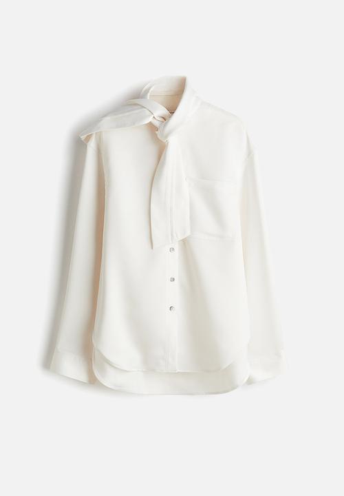 H&M - Bow-collar blouse - white