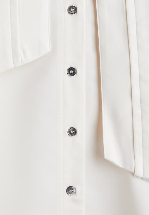 H&M - Bow-collar blouse - white