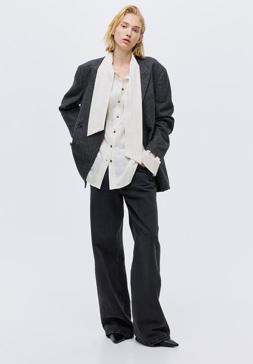 H&M - Bow-collar blouse - white
