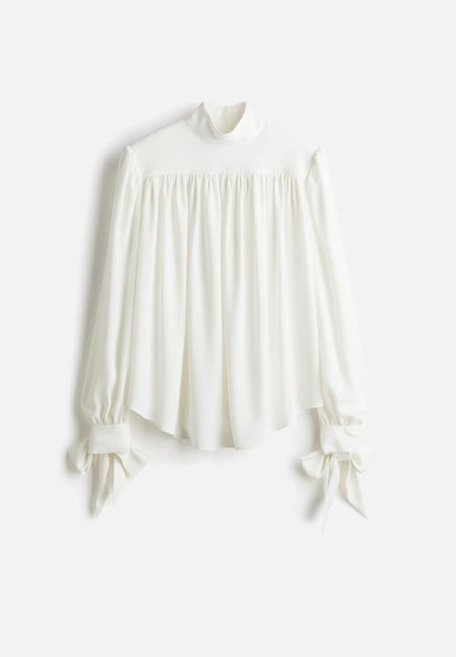 H&M - Shoulder-pad blouse - white