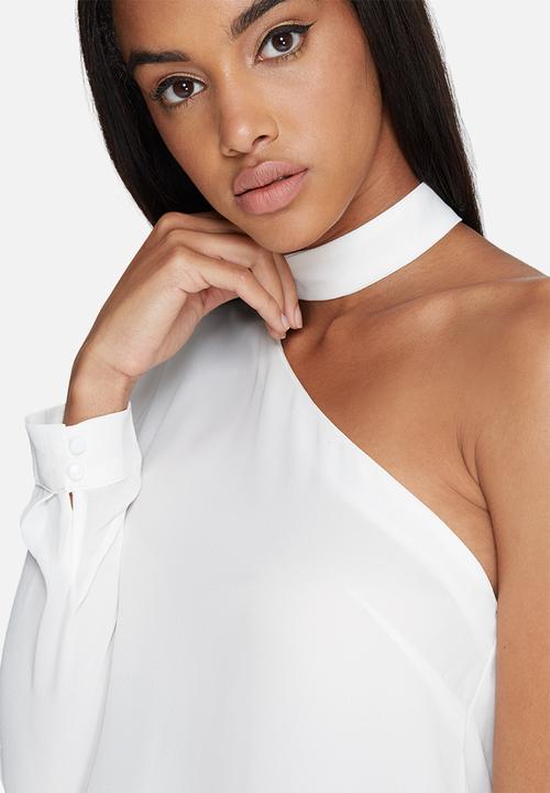 Missguided - Choker neck one shoulder blouse