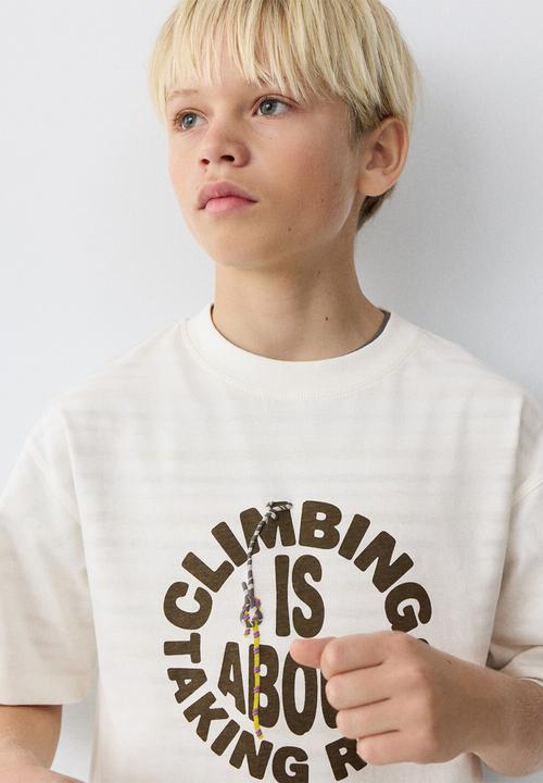 MANGO - T-shirt Eclimb - natuarl