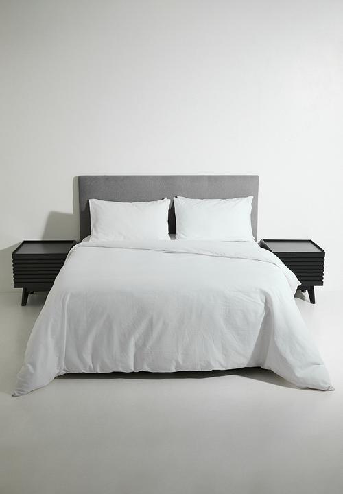Sixth Floor - Slatted Bedside Table Set of 2 - Black