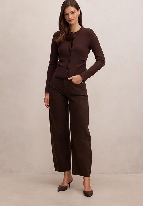 Forever New - Valencia structured knit cardigan - chocolate