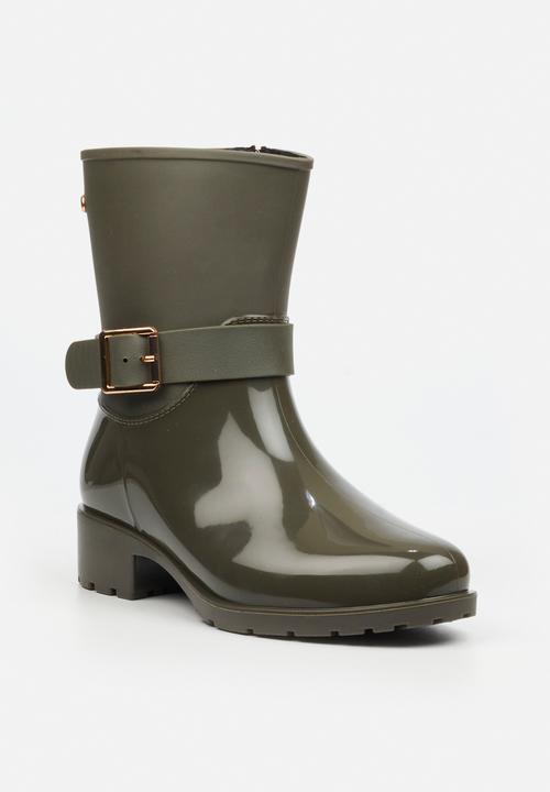 Viabeach - Cloudy 2 gold buckle rain ankle boot - khaki
