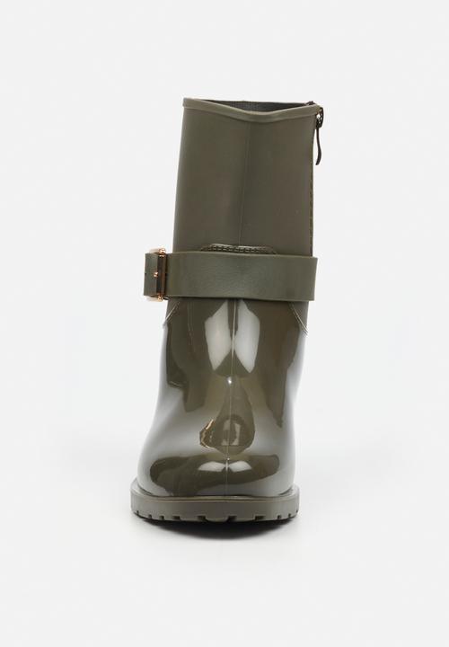 Viabeach - Cloudy 2 gold buckle rain ankle boot - khaki