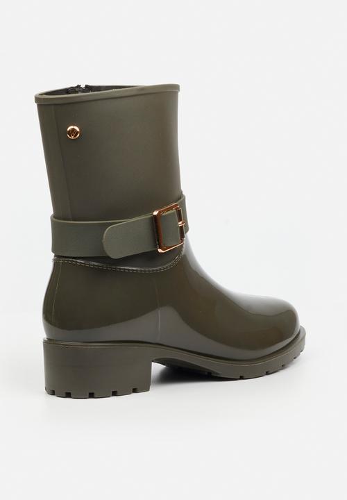 Viabeach - Cloudy 2 gold buckle rain ankle boot - khaki
