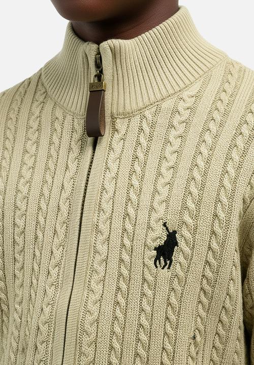 BOYS SIMPIWE QTR ZIP KNIT - KHAKI