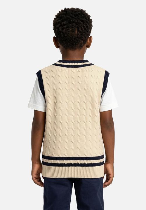POLO - Boys Patrick Sleeveless Cable Knit - Birch