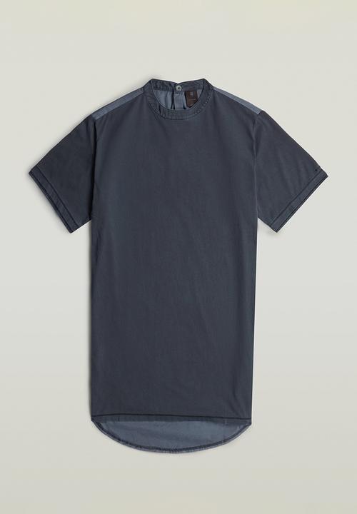 G-STAR - Woven mix washed jersey dress wmn - dark blue