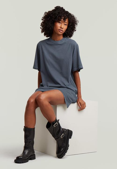 G-STAR - Woven mix washed jersey dress wmn - dark blue